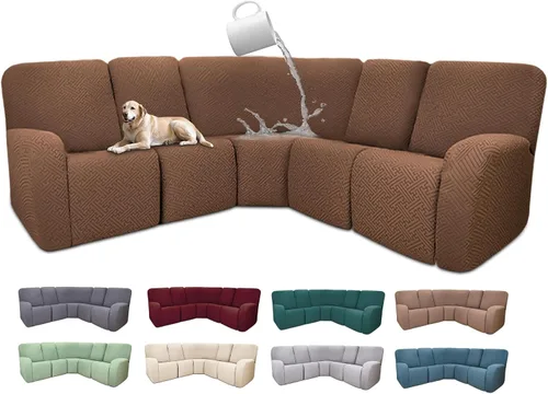 Vista 91 de Fundas de sofá reclinable seccional 100% impermeables para sofá reclinable en forma de L, funda de sofá modular de esquina en forma de L, fundas