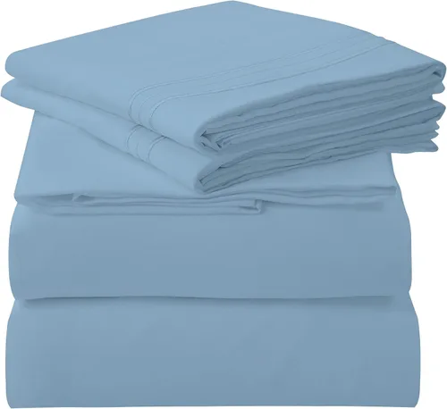 Vista 27 de ROYALE LINENS Juego de sábanas de 3 piezas para cama individual - Ropa de cama de microfibra cepillada suave de 1800 hilos - 1 sábana bajera
