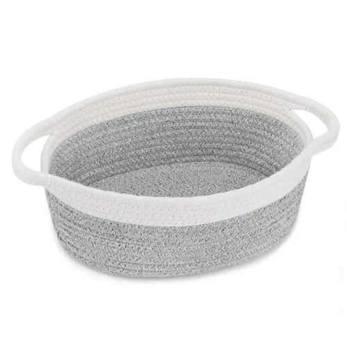 Vista 27 de ABenkle Cesta Pequeña con Asas - Contenedor de Almacenamiento Tejido de Cuerda Decorativo Duradero Cubo Organizador de Estante, Cesta de Regalo