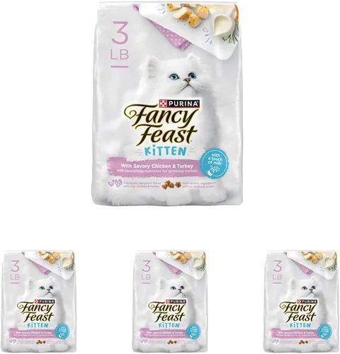 Vista 14 de Purina Fancy Feast - Comida seca para gatitos con pollo y pavo salado - Bolsa de 1.4 kg