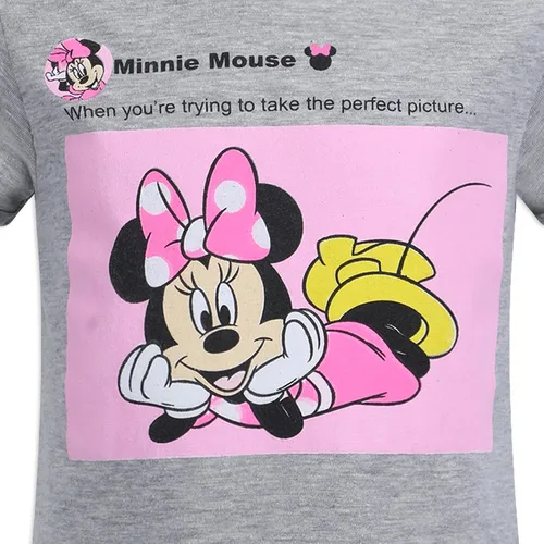 Vista 5 de Disney Minnie Mouse - Conjunto de camiseta y pantalón corto para niñas pequeñas - Rosa/Gris