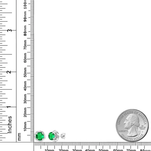 Vista 83 de Gem Stone King Aretes de plata de ley 925 de 0.236 in con piedra natal redonda para mujer