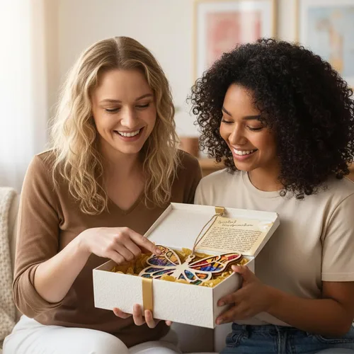 Vista 7 de Wrappiness Adorno de atrapasoles de mariposa con tarjeta de historia, regalos de cumpleaños para mejores amigas, regalos inspiradores para hermana
