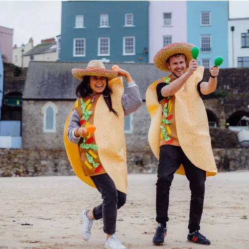 Vista 8 de Bodysocks - Disfraz de comida favorita, hamburguesa, perrito caliente, pizza, taco