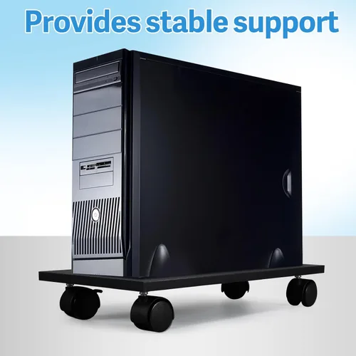 Vista 3 de SEWACC Soporte móvil ajustable para CPU con 4 ruedas giratorias, soporte de torre de computadora para piso debajo del escritorio, soporte de PC