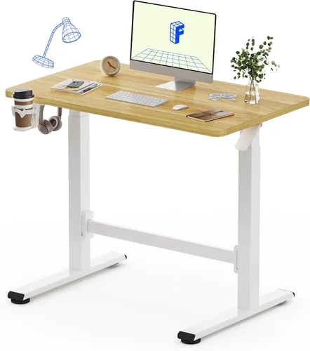 Vista 11 de FLEXISPOT H7 Plus - Escritorio de pie ajustable con resorte de gas, estación de trabajo móvil con rueda, escritorio inalámbrico para habitación