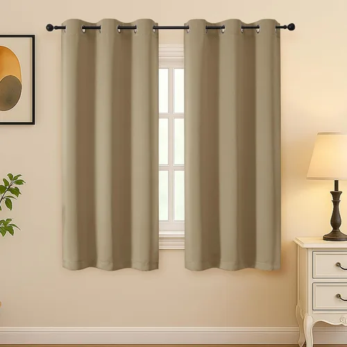 Vista 188 de Simplebrand Juego de 2 paneles de cenefa aguamarina para ventana de cocina de 14 pulgadas de largo, cortinas de oscurecimiento de habitación