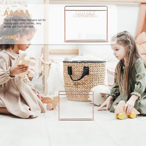 Vista 4 de Toddmomy Perchero en miniatura para muñecas con 10 mini perchas de 5.90 x 4.72 x 2.16 pulgadas, almacenamiento para accesorios de casa de muñecas