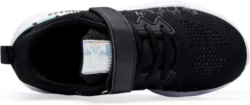 Vista 7 de Hetios Zapatos para Niñas Ligeros Atléticos para Correr Transpirables de Punto Zapatos Deportivos para Escuela (BebéNiña PequeñaNiña Grande)