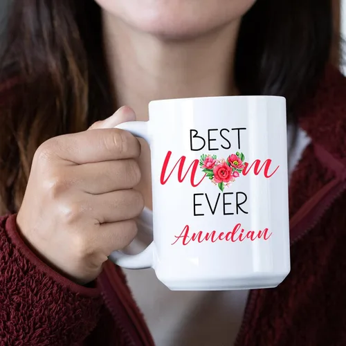 Vista 3 de Taza personalizada para mamá, taza de café personalizada con nombre, idea de regalo para mamá, regalo para mamá, taza para mamá, taza para mamá