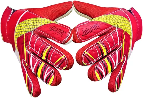 Vista 9 de Jalunth Guantes de Portero de Fútbol para Niños y Jóvenes, Guantes de Guardameta Jugador de Campo para Niños y Niñas, Palma de Látex Antideslizante