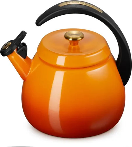 Vista 13 de Le Creuset - Tetera de cloche esmaltada en acero, 2.2 cuartos de galón, Cerise