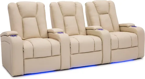 Vista 10 de Seatcraft Serenity - Asiento de cine en casa, fila negra de 3 Negro