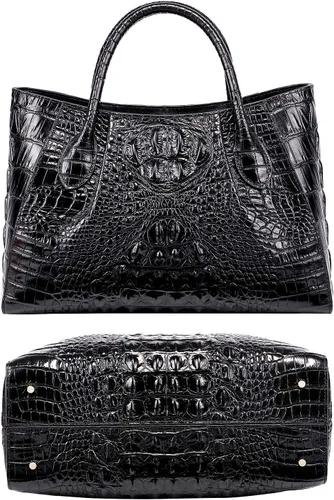 Vista 6 de PIJUSHI Bolsos de cocodrilo para mujer, bolso de mano con asa superior para mujer