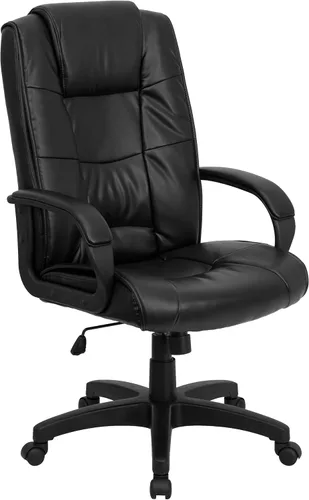 Vista 7 de Flash Furniture Jessica - Silla de oficina giratoria ejecutiva de tela negra con brazos Giratorio de 360°, altura ajustable, grado comercial