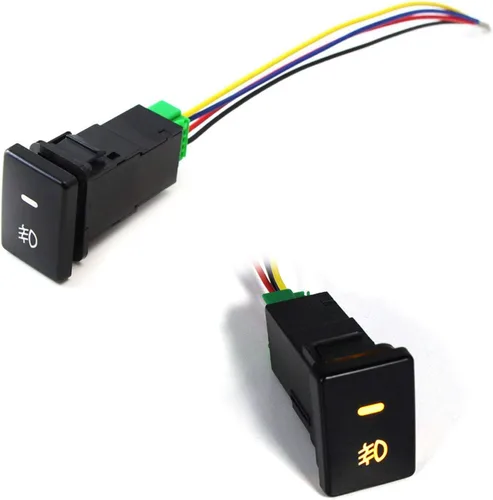 Vista 9 de x xotic tech Interruptor de botón pulsador de 4 polos de 12 V estilo fábrica con luces LED de fondo indicador para luces antiniebla, DRL, barra