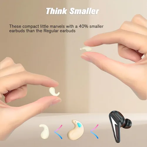 Vista 4 de Xmenha Mini auriculares invisibles para dormir, inalámbricos, con Bluetooth, invisibles, pequeños, pequeños, discretos, ocultos, para trabajar