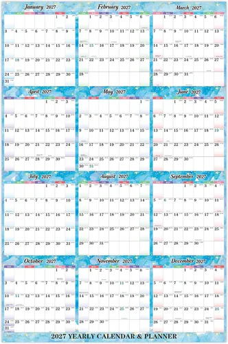 Vista 13 de Calendario anual de pared 2027, enero de 2027 a diciembre de 2027, planificador anual, 34.3 x 22.8 pulgadas (abierto), calendario de pared grande 27