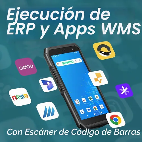 Vista 3 de SVANTTO Escáner de código de barras Android 13 con cargador de muelle, motor de escaneo de código de barras 1D/2D/QR, 4+64GB, Bluetooth 5.1, WiFi-6