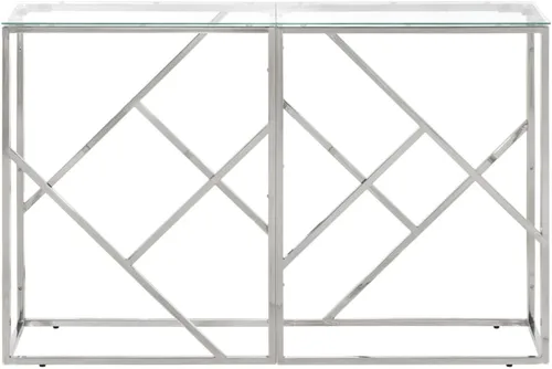 Vista 8 de vidaXL Mesa de consola, mesa de sofá, mesa de consola de pasillo, detrás de la mesa del sofá para sala de estar, estilo moderno, acero inoxidable