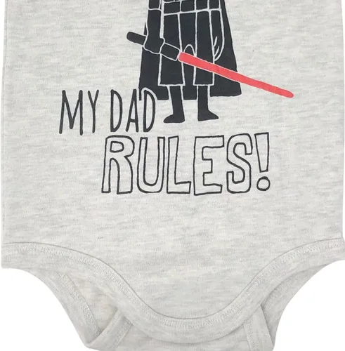 Vista 4 de STAR WARS Body de manga corta para bebé del Día del Padre Yoda Darth Vader