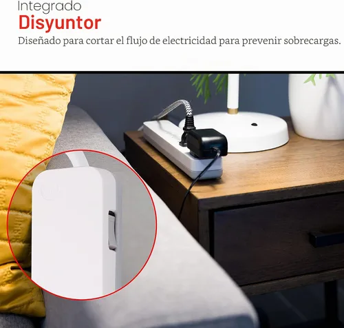 Vista 6 de GE SurGE Protector Power Strip, cable de extensión de 2 pies, extensor de 6