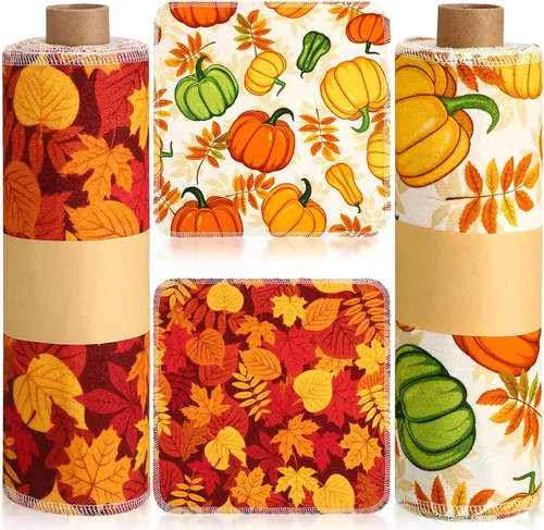 Vista 22 de Redbaker 50 piezas de toallas de papel reutilizables, paños de algodón reutilizables sin papel, toallas de papel absorbentes lavables
