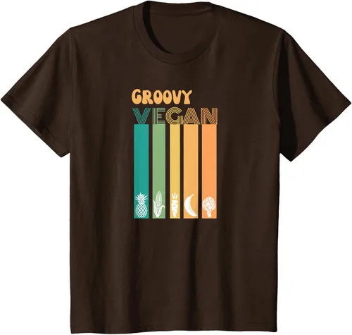 Vista 54 de Groovy Vegan Retro Vintage Cool Veggies 70 80 Flower Power Camiseta, Negro