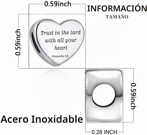 Vista 2 de MUERDOU Dije de corazón, pulsera cristiana con versículo bíblico para oración, fe, religiosa, regalos para mujeres
