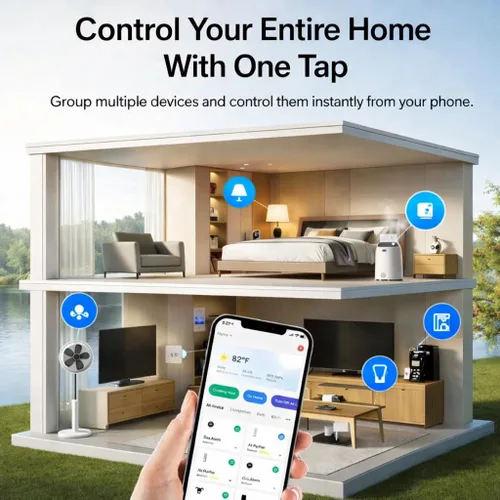 Vista 7 de Enchufe inteligente compacto, funciona con Alexa y Google Assistant, aplicación Smart Life y control de voz, monitoreo de energía, programación