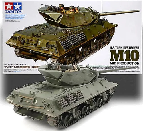 Vista 2 de Tamiya 35350 1/35 US Tank Destroyer M10 Mid Prod Kit de modelo de plástico
