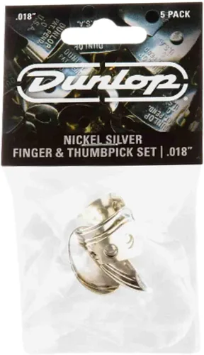 Vista 4 de Jim Dunlop 33P013 .013 pulgadas dedo de plata de níquel y thumbpicks