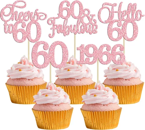 Vista 46 de Gyufise Paquete de 24 adornos negros para cupcakes de 10.º cumpleaños con purpurina negra 10 Ten Hello 10 Dights dobles desde 2015 para decoraciones