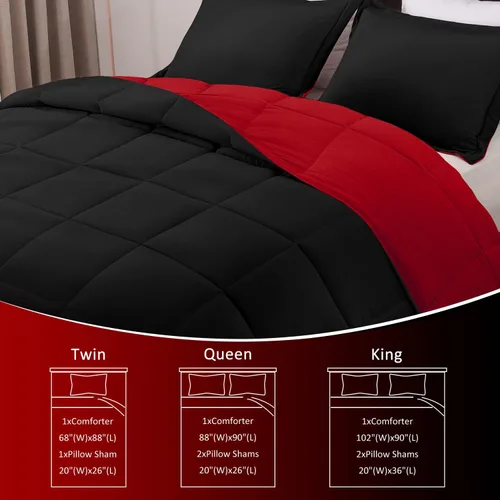 Vista 6 de Juego de edredón individual para niñas y niños - Juego de edredón de cama individual esponjoso para todas las estaciones - Juego de edredón