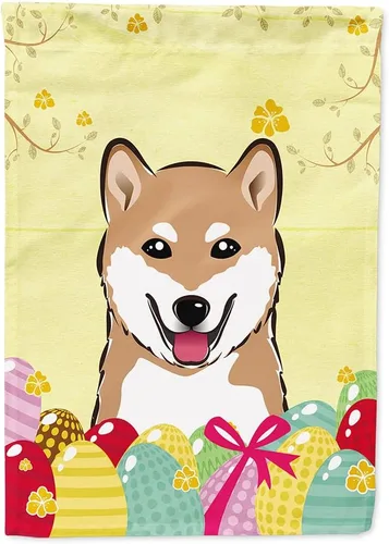 Vista 51 de Caroline's Treasures BB1920CHF - Bandera de caza de huevos de Pascua con diseño de bulldog francés, para casa, gran porche, para colgar en la pared