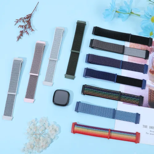 Vista 6 de Correa deportiva compatible con Fitbit Versa 4, Sense 2, Versa 3, Sense para mujeres y hombres, correa de repuesto ajustable y transpirable