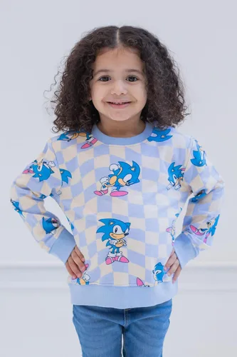 Vista 2 de SEGA Sonic the Hedgehog - Sudadera de felpa francesa para niñas pequeñas y grandes