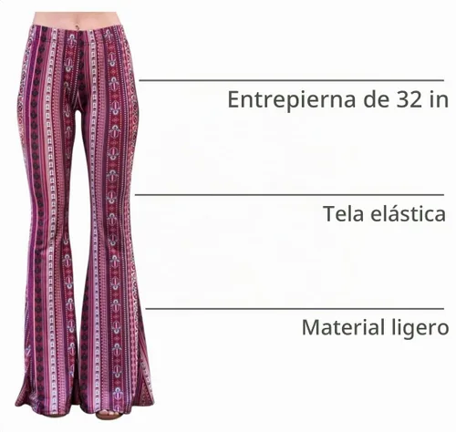 Vista 4 de Daisy Del Sol - Pantalones de yoga cómodos y elásticos de cintura alta, estilo boho de los 70 con parte inferior acampanada Baya