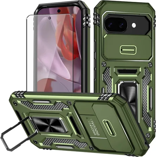 Vista 25 de Funda para Pixel 6a, Google Pixel 6A con protector de pantalla HD, [grado militar de 16 pies probada en caídas], anillo protector a prueba de golpes