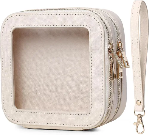Vista 35 de Pinkmik Pequeña bolsa de maquillaje, mini estuche transparente para maquillaje y neceser con cremallera, organizador de bolsos para mujer
