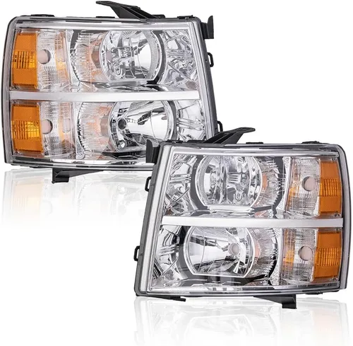 Vista 28 de G-PLUS Conjunto de faros, compatible con Chevy Silverado 2007 2008 2009 2010 2011 2012 2013 2014 Chevy Silverado parachoques faro, lente