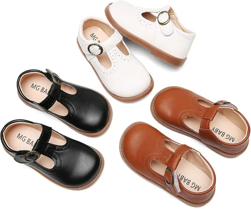 Vista 7 de DADAWEN - Zapatos de correa de vestir planos para niña, clásicos, para usar con el uniforme escolar