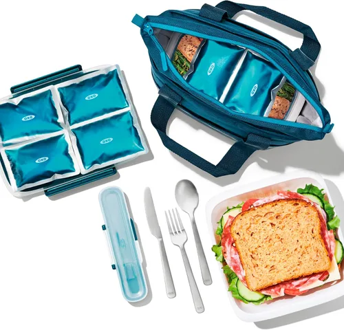 Vista 7 de OXO Juego de bolsas de hielo Good Grips Prep & Go - Azul océano