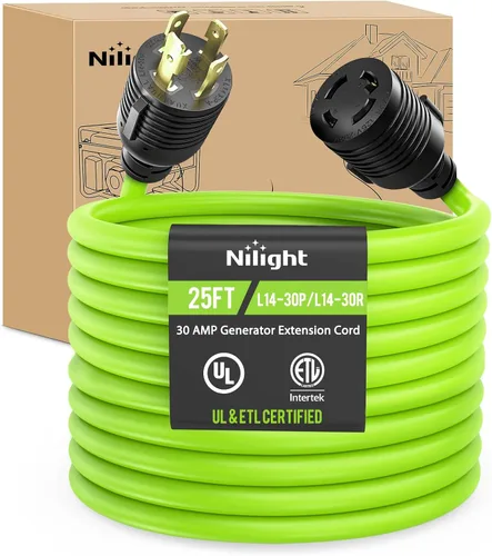 Vista 70 de Nilight Cable de Extensión para Secadora EV de 15 Pies 3 Clavijas 30 Amperios NEMA 10-30P 10-30R Cable de Extensiones Antiguas Servicio Pesado