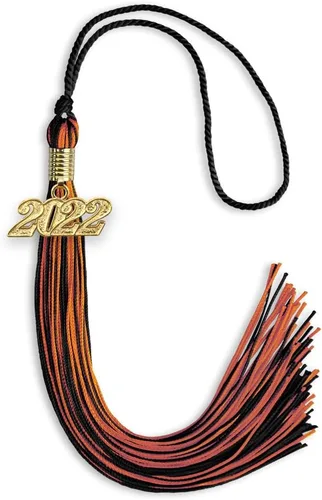 Vista 75 de Endea Graduation - Borla de doble color mixto con fecha dorada (negro/dorado antiguo, 2021)