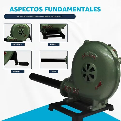Vista 3 de SIMOND STORE Soplador de forja de herrería de manivela, aluminio fundido