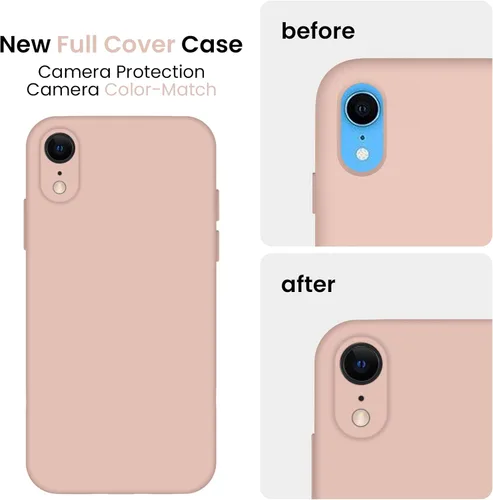 Vista 4 de FireNova Funda diseñada para iPhone XR, de silicona mejorada [borde recto] y [protección de cámara] con forro de microfibra suave antiarañazos, 6.1