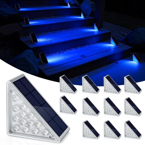 Vista 21 de NIORSUN Luces solares, impermeabilidad IP67, encendido/apagado automáticos, para escalones exterior, escalera, patio, porche, puerta delante, acera
