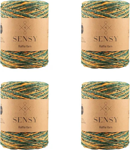 Vista 26 de Sensy Premium - Hilo de rafia multicolor (185 yardas, 100% papel, 400)