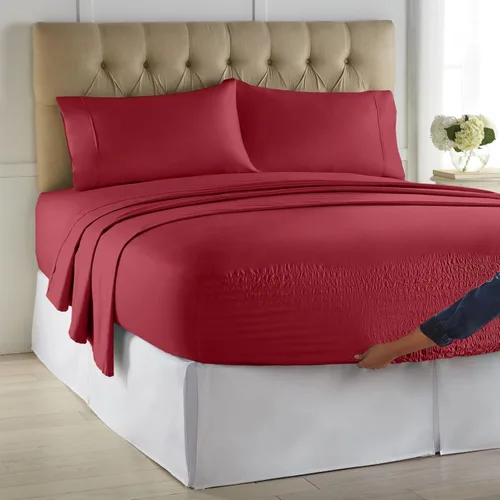 Vista 8 de BrylaneHome Bed Tite - Juego de sábanas de microfibra, tamaño individual, diseño floral azul